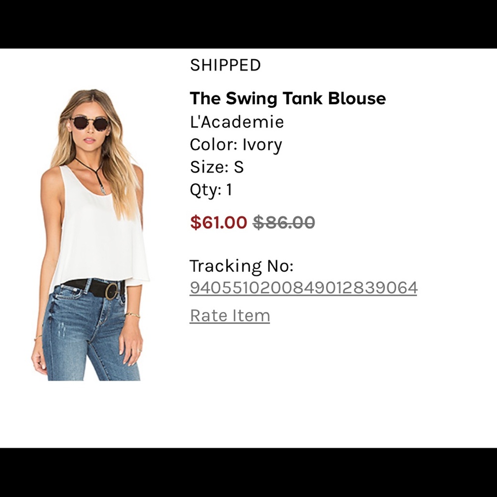 L’Academie White Tank Top